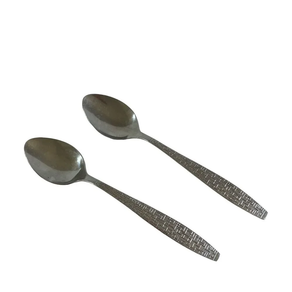2 Vintage TWA‎ Airlines Small Spoons Trans World Airlines Stainless 6 inch